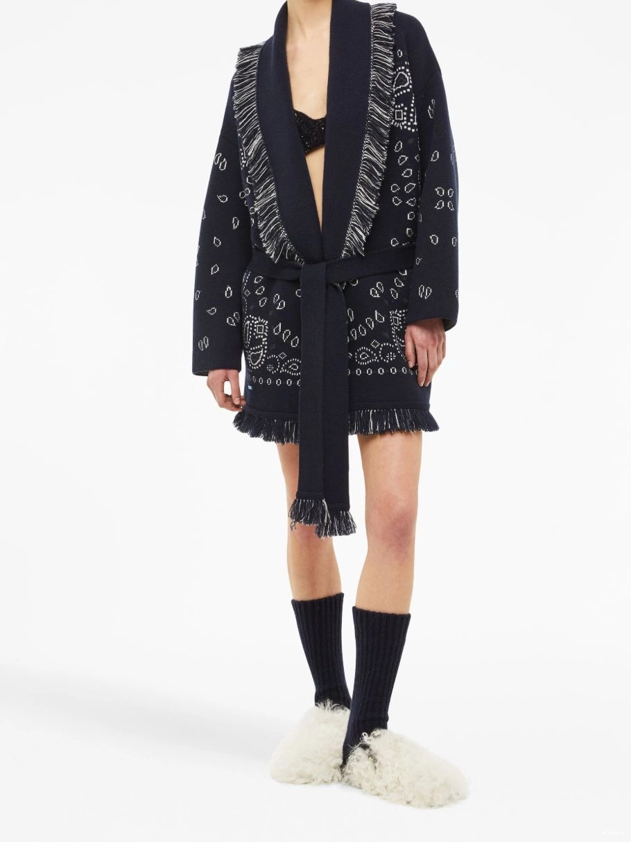 Affordable cashmere cardigan Women jacquard Alanui Bandana 0730